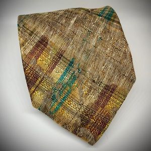 Mens Authentic Italy Silk Tie Gaultier Brown Tan